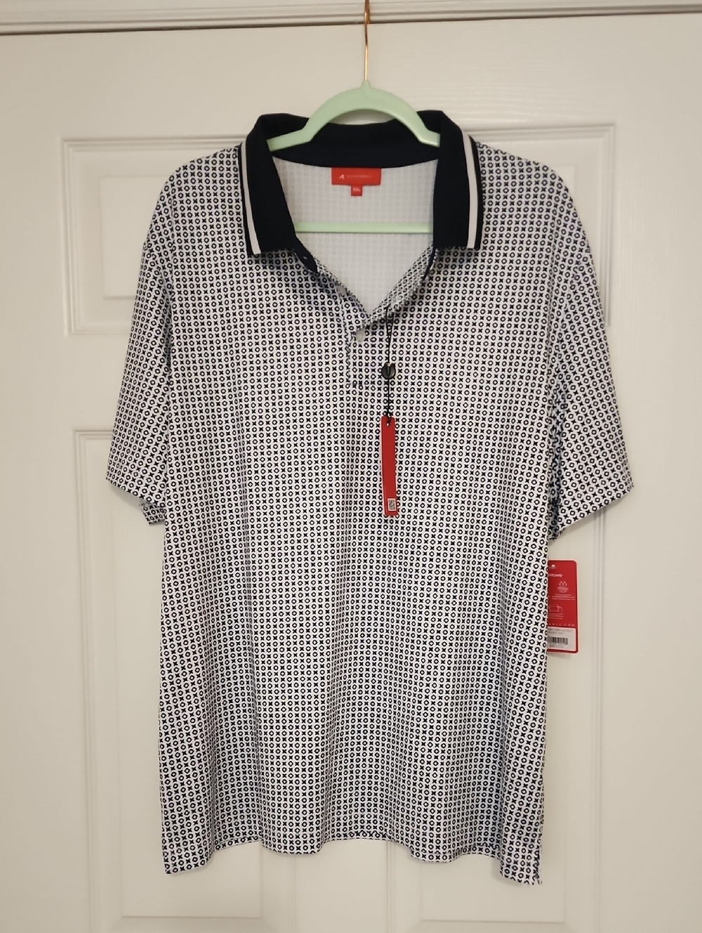 Men's Midnight Navy & White Geo-Print Polo Shirt
